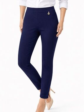 Tommy Hilfiger Ponte Leggings Mid Rise Stretch Pull On Slim Fit Navy Pants NWT